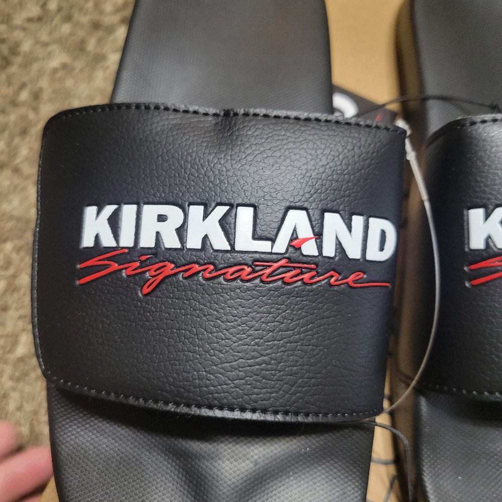 Logo Slides Kirkland Mens 8 Boys 7 Womens 9 Or 10 NEW Unisex - Picture 7 of 13